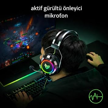 Blueforce Soundgate RGB 7.1 USB Gaming Mikrofonlu Oyuncu Kulaklığı, 7.1 Surround Ses, RGB Aydınlatma, Gürültü Engelleyici Mikrofon, USB Kablolu Oyuncu Headseti