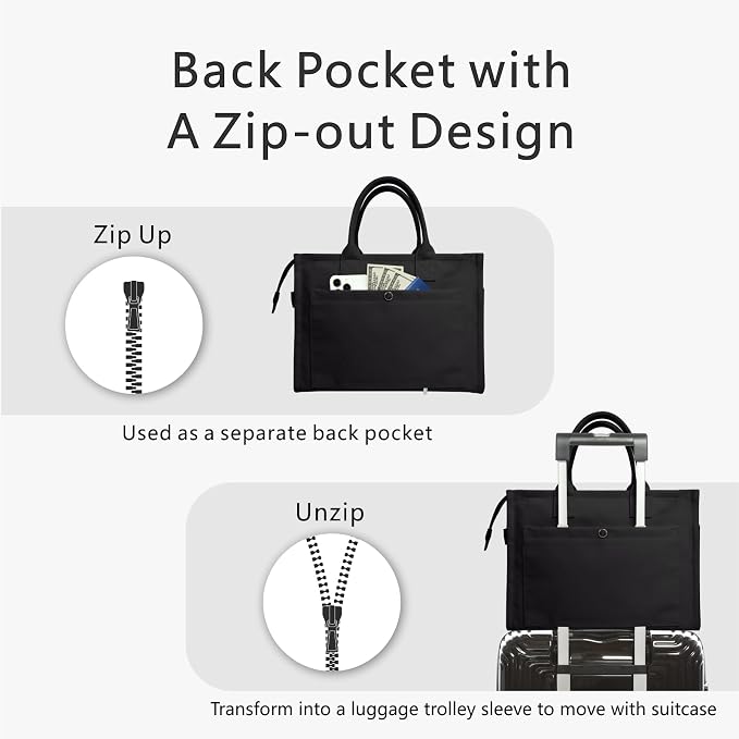 Bolso Tote de Lona Resistente para Mujer con 9 Bolsillos miniatura 8