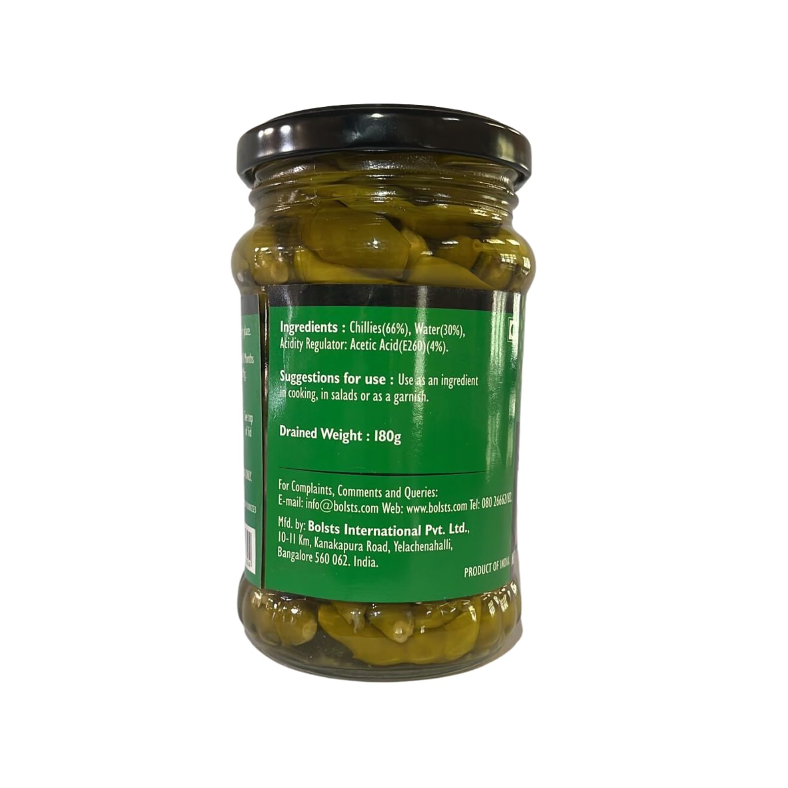 Bolst's Green Chillies Pickle In Vingar | Fresh & Organic Green Chilly Dipped In Pure Vinegar | Homemade Taste 100% Natural Ingredients | 280g 3
