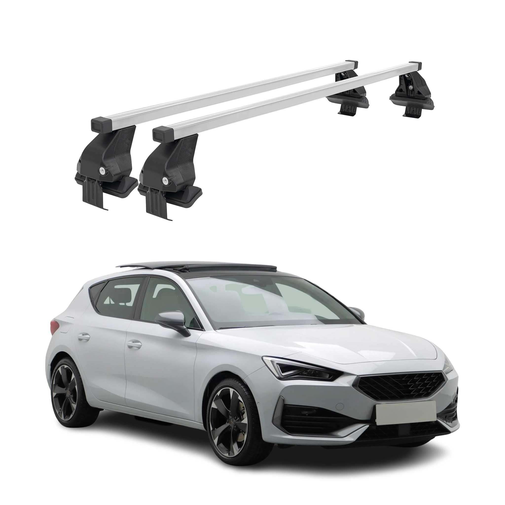 Barres De Toit Transversales Menabo Pour Seat Leon II 2005-2009 - Capacité 50kg