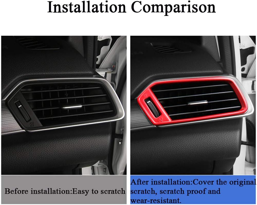 XITER 2PCS ABS Engineering Plastics Interior Air Condition Vent Outlet Cover Frame Cover Trim Accessories for Honda Accord 10th 2018 2019 2020 2021 2022(RED)