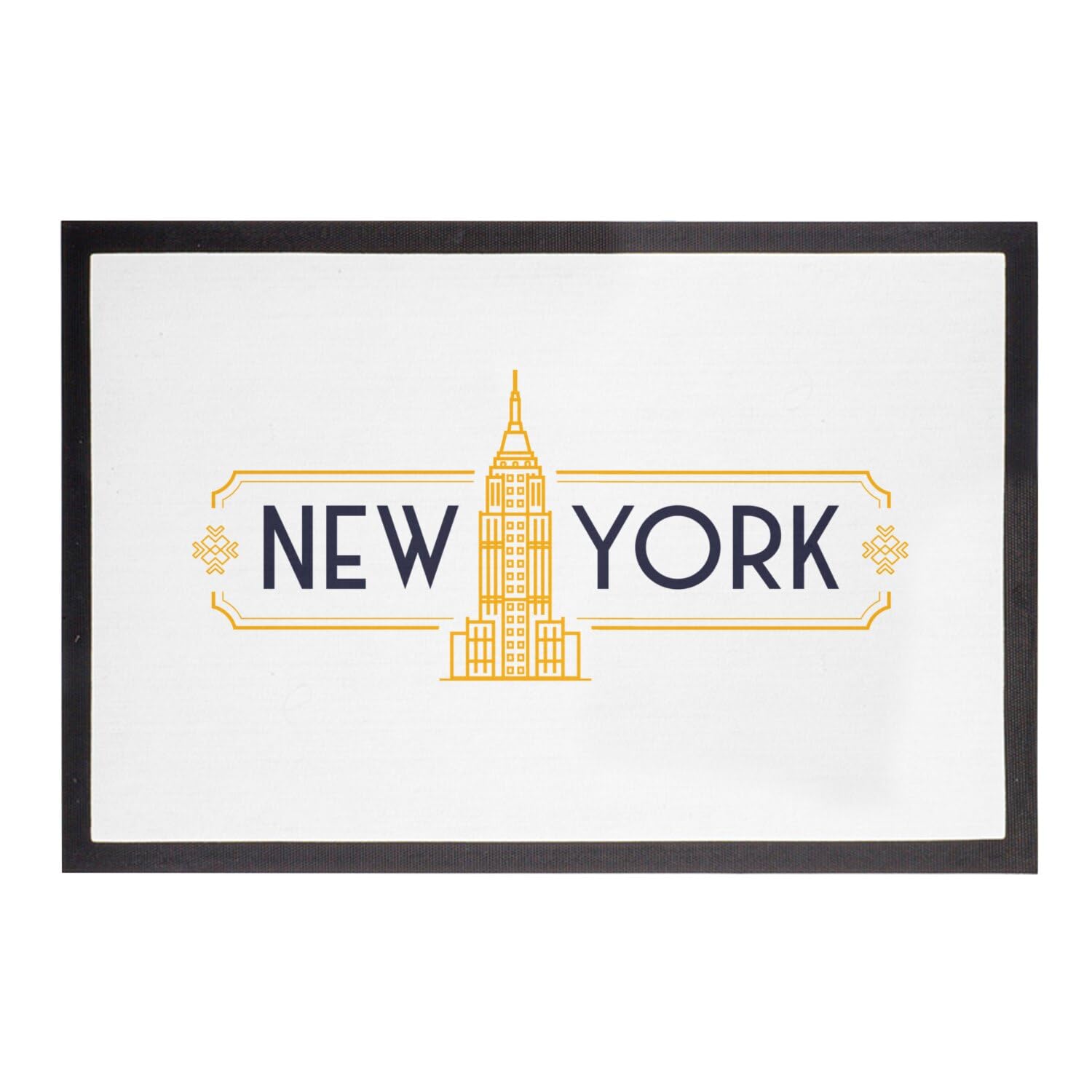 Paillasson Blanc New York tapis d'entrée vintage pour sols toujours propres