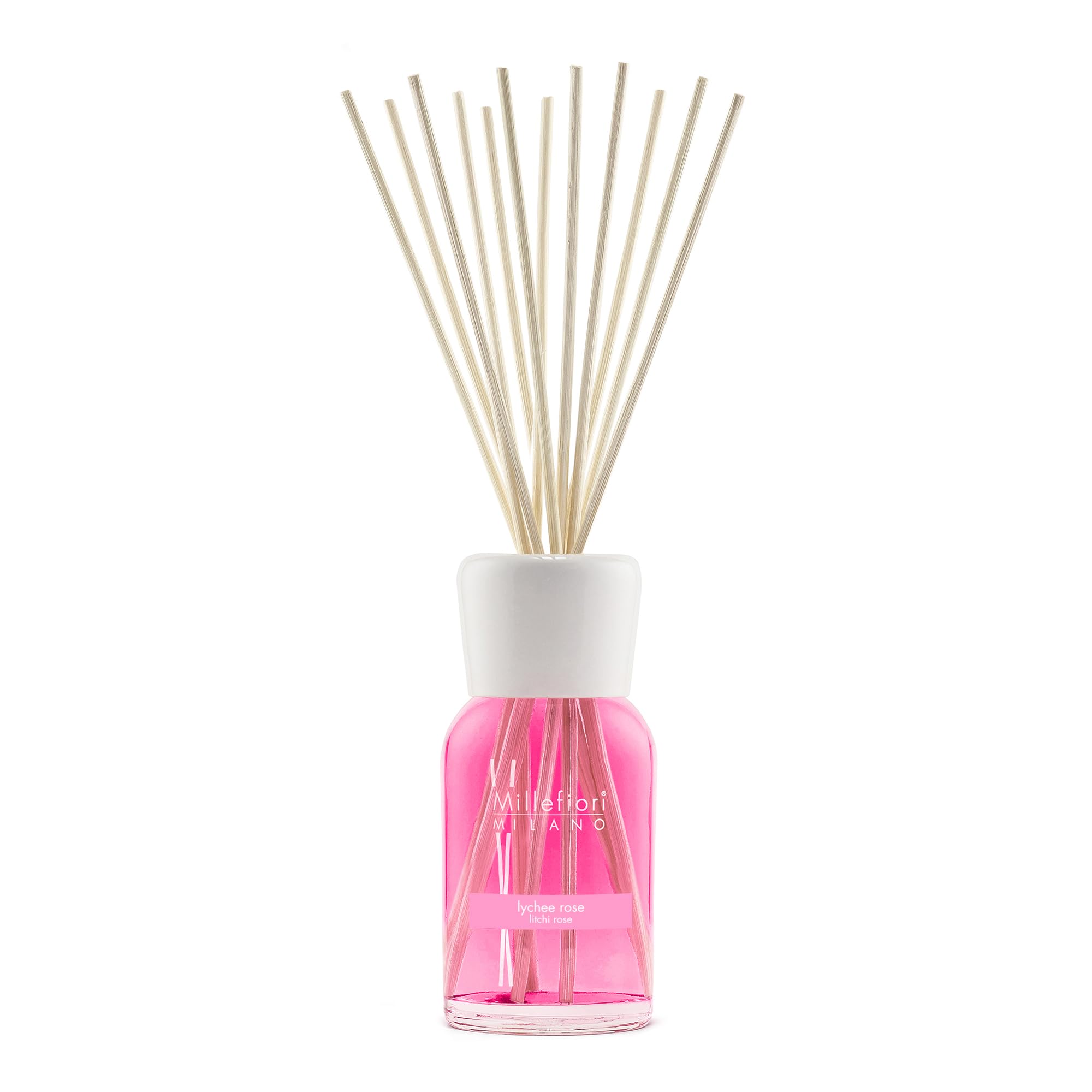 Millefiori Milano Duftstoff Diffusor Sticks Lychee Rose, Fassungsvermögen 500ml, Kopfnoten: Szechuan-Pfeffer, Lychee, 7DIRO