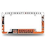 Rico Industries NFL Cincinnati Bengals Primary 12 x 6 Chrome All Over Automotive License Plate Frame for Car/Truck/SUV