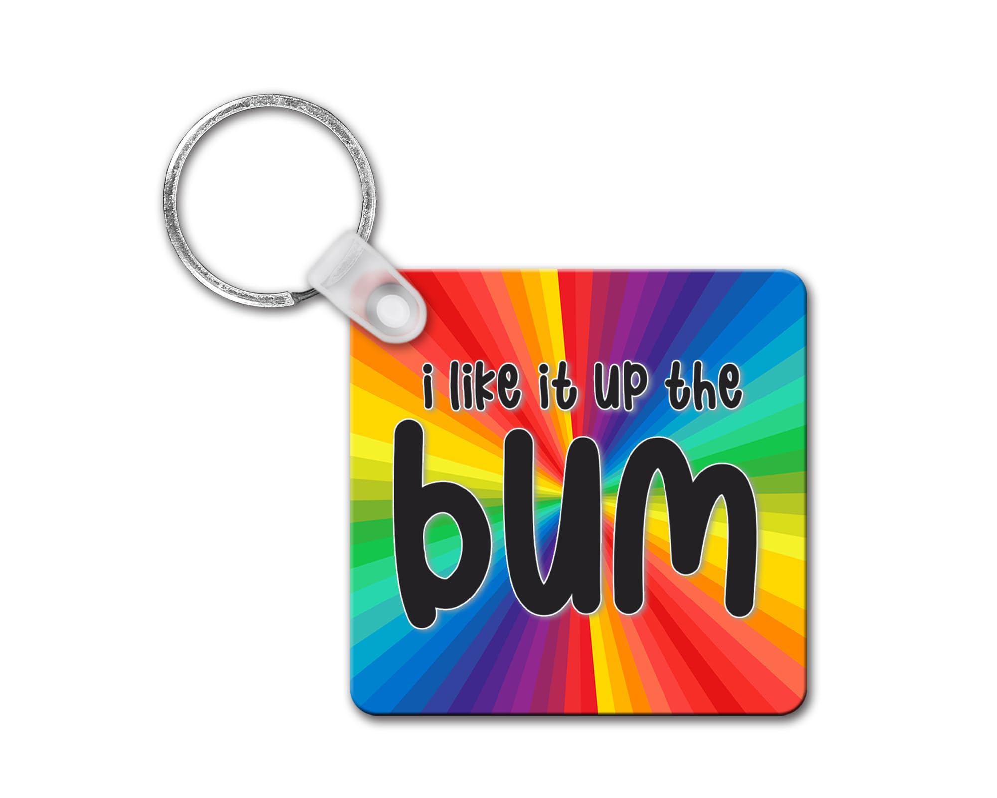 Rib Ticklerz Men's Multicolor - Funny Keyring I Like It Up The Bum Novelty Gay Gifts Birthday Christmas Xmas Present Lgbtq Rainbow Gay Gifts For Him For Keyrings Joke Friend - Skr257