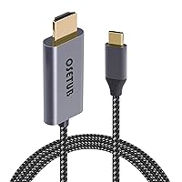 Vista 9 de Cable USB C a HDMI 4K, adaptador de cable USB tipo C a HDMI de 4.9 pies, cable trenzado de alta velocidad compatible con iPhone 15 Pro/Max, MacBook