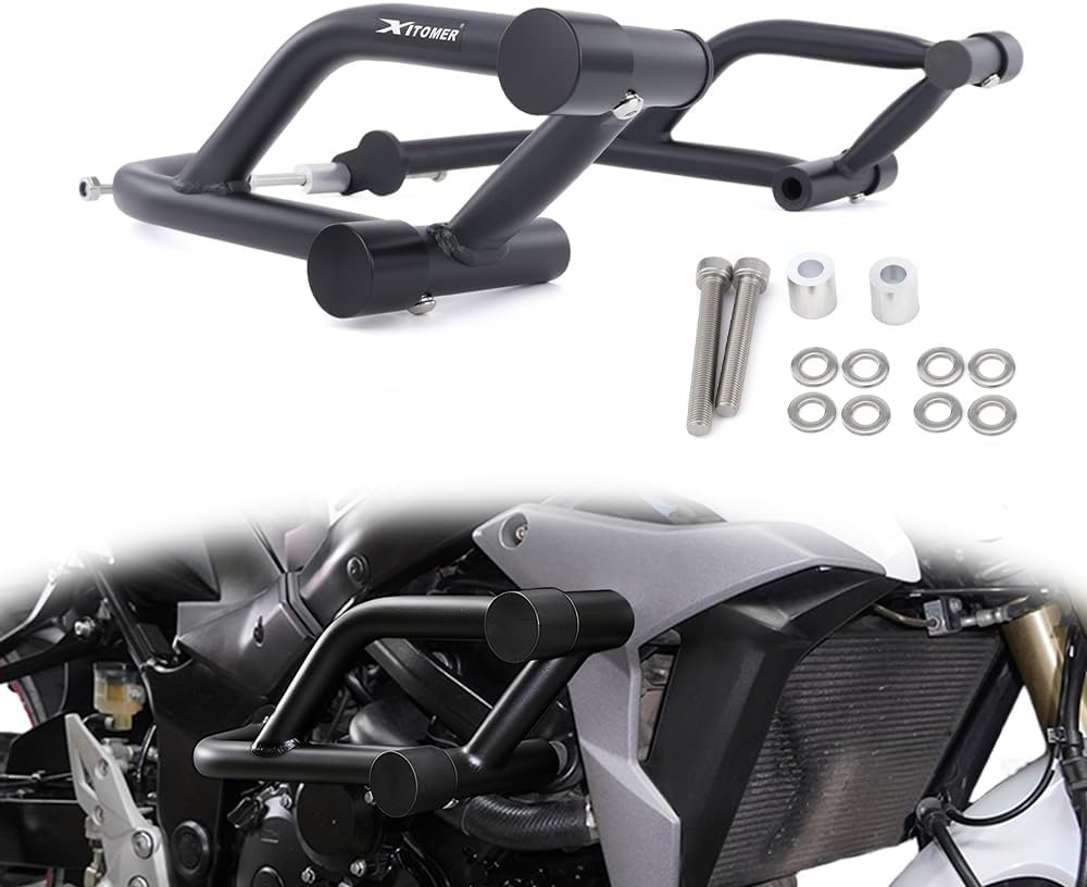 Xitomer Stunt Cage Crash Bar for Suzuki GSR750 2011-2016 & GSX-S750 2015-2023 Frame Sliders Engine Guard Motorcycle Highway Bar Race Rail with Replaceable POM Sliders