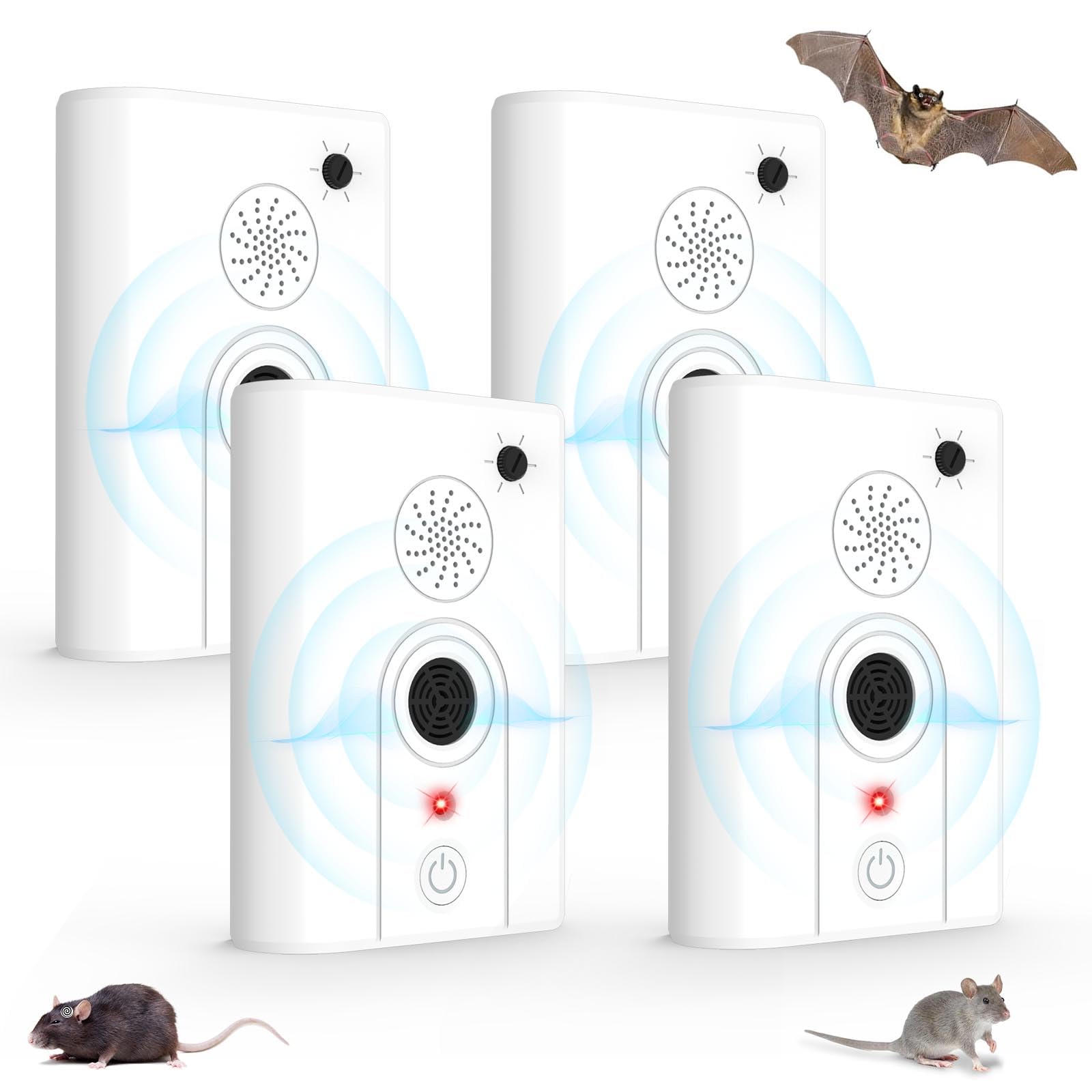 4Pack Upgraded Bat Repellent Deterrent Devices for Attic, Ultrasonic Bat Repellent for Indoor Use, Plug in Bat Deterrent System Bats Keep Away for Home, Friendly to Pet & Human-image-26