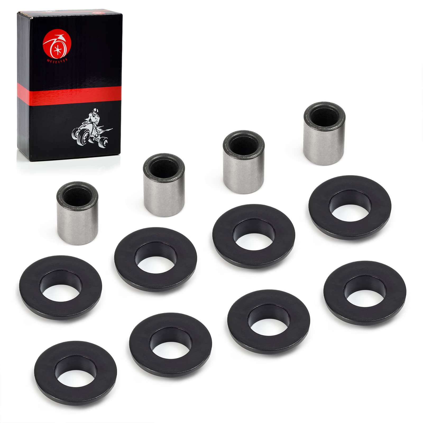 Shock Bushing (8 Pieces) and Bearing Sleeve (4 Pieces) Kits Compatible with Arctic Cat 250 300 375 400 500 650 700 Bearcat 454 0604-310 0403-028-image-30
