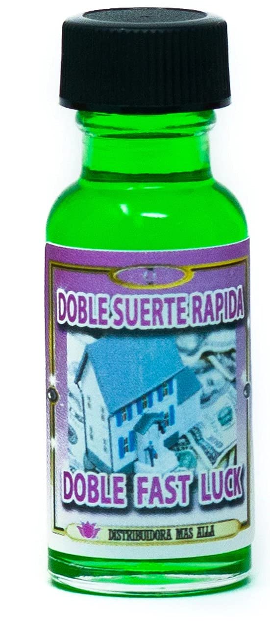 Mas AllaAceite Doble Suerte RapidaDouble Fast Luck Espiritual Oil, Green Verde