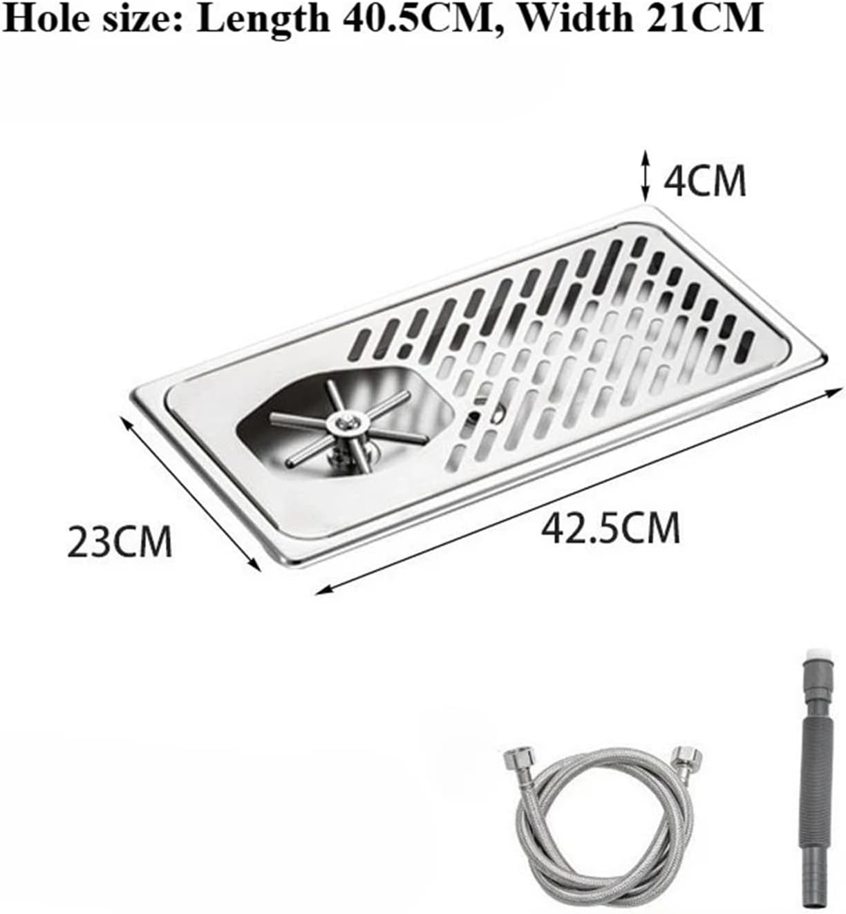 Stainless Steel Cup Washer Manual Press Glass Rinser with Drain Pan and Groove for Coffee Shop Kitchen Sink(62S)