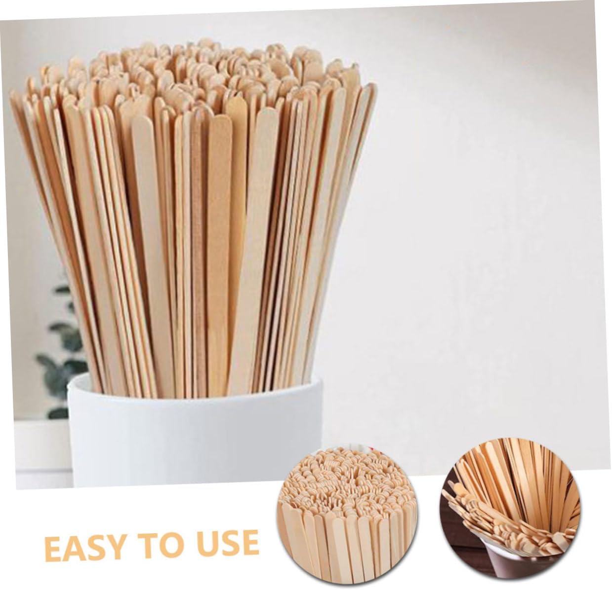 500pcs Smooth Wood Coffee Stirrer Sticks Espresso Stirrer Tool for Bar Reusable
