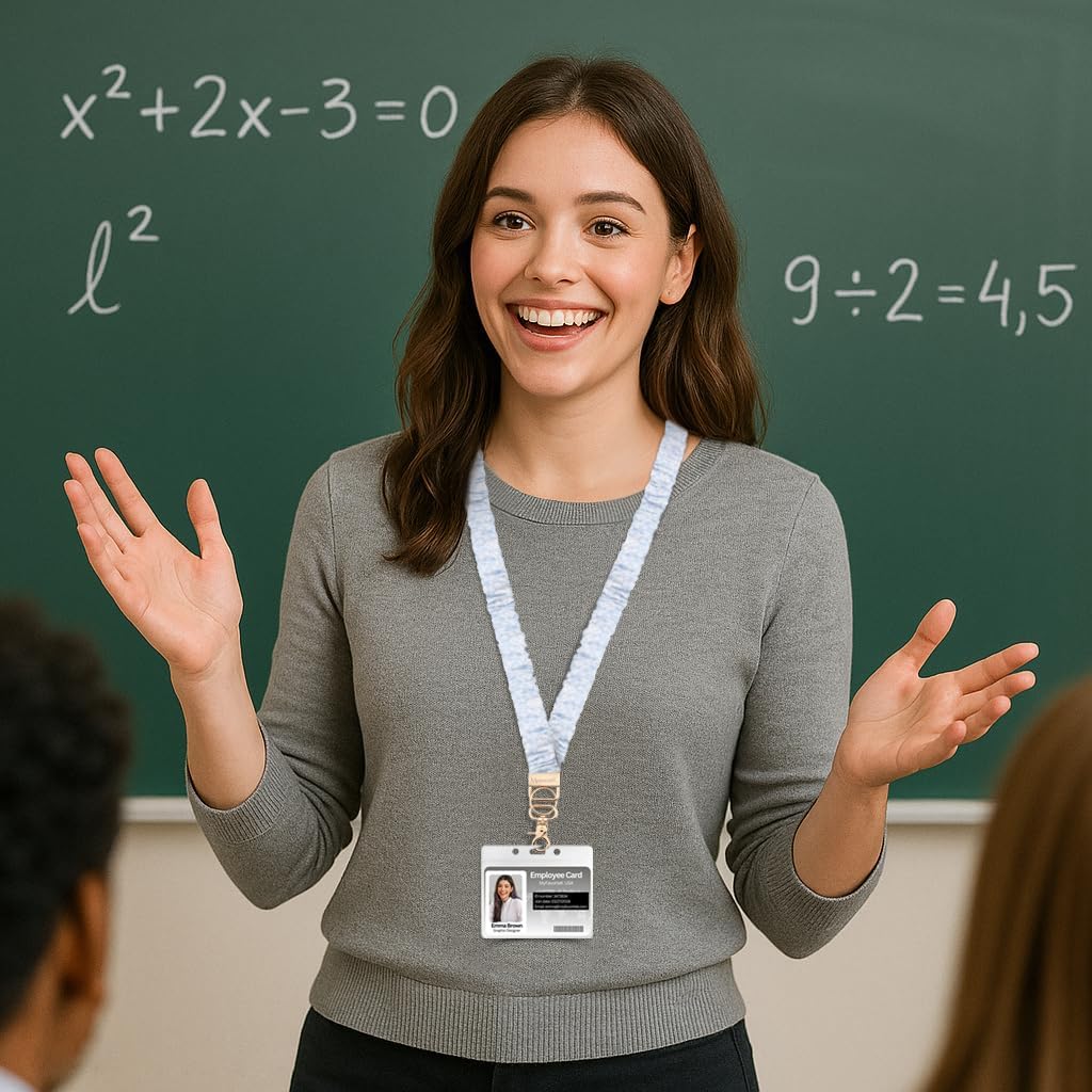 Stylish Scrunchie Lanyard for ID Badges Cute Neck Stretchy Lanyard for Keys Retractable Keychain Holder - Image 3