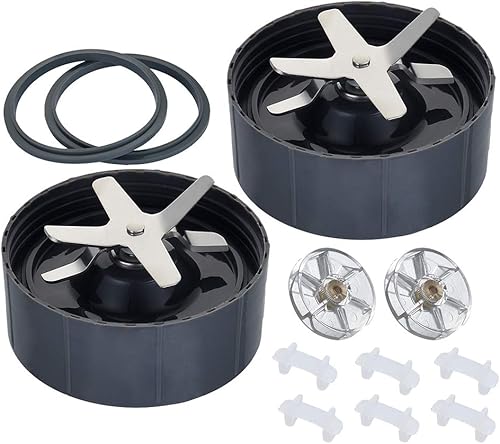 Recambios de licuadora para extractor de Nutribullet, cuchilla de repuesto con junta de goma y almohadilla de choque y engranaje superior,
