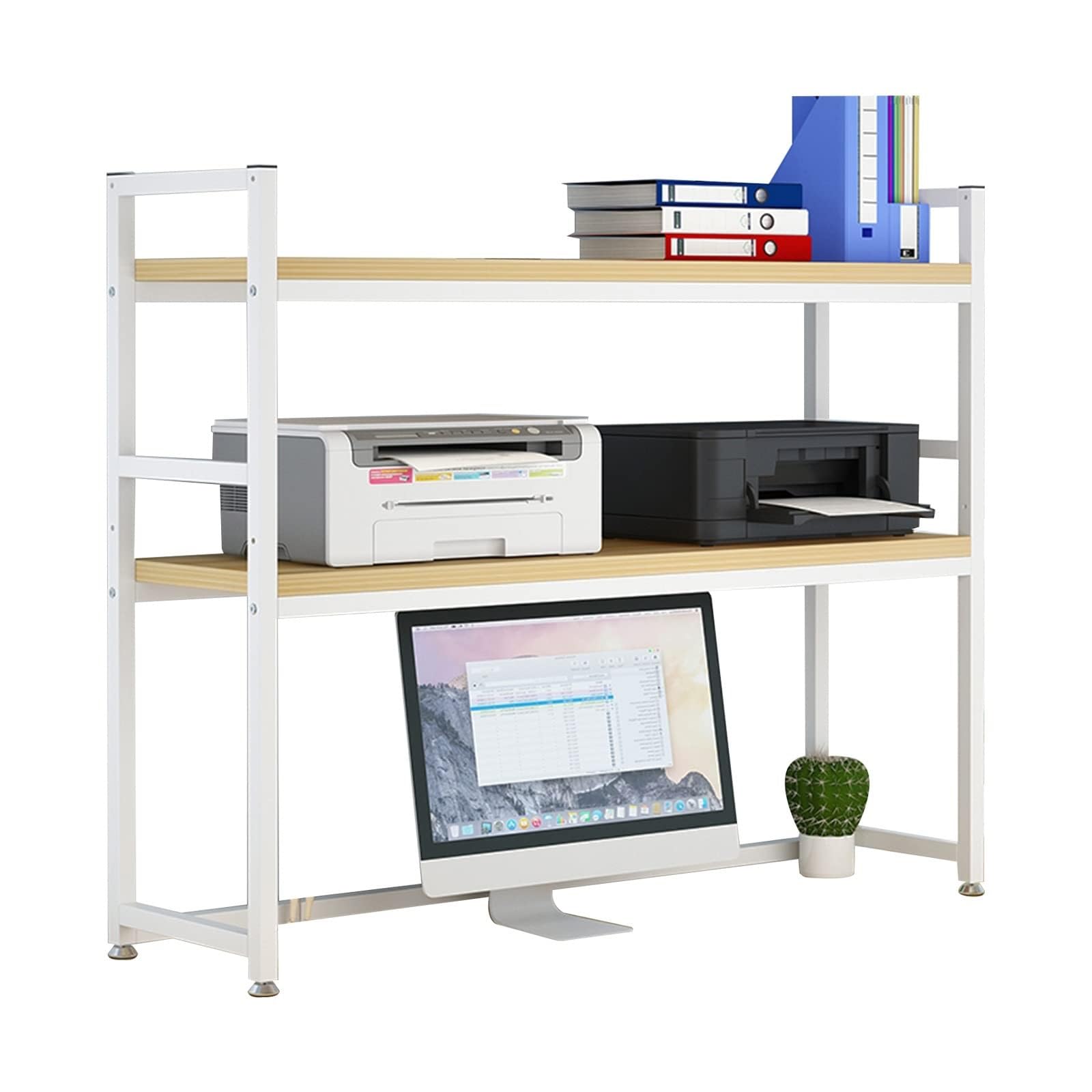 ASerZenith Desktop Bookshelf Bookshelf - Desktop Countertop Bookshelf, 2 Tier Desktop BookcaseSupplies Organizers Storage