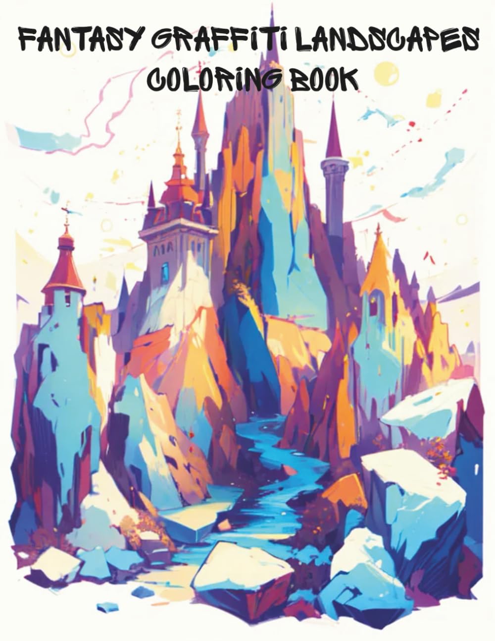 Fantasy Graffiti Landscapes: Coloring Book