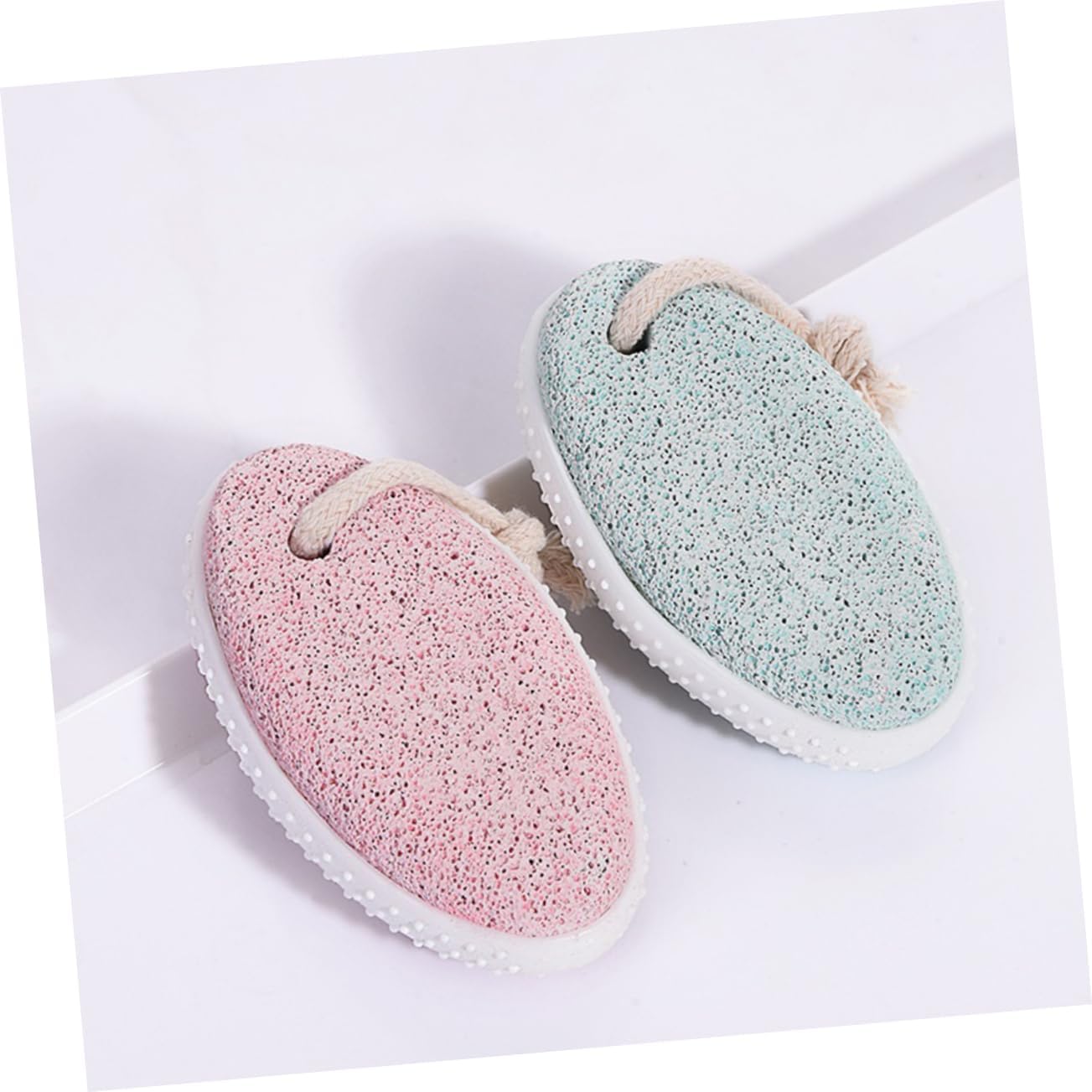 VALICLUD Oval Natural Pumice Stone Foot Grinding Tool for Dead Skin Removal Lightweight Foot Care Scrubber for Callus and Rough Skin Exfoliation Portable Pedicure Accessory in Nordic Green