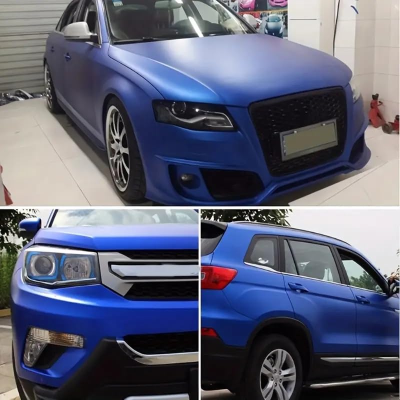 Image of CREON Vinyl Wrap for Car & Bike Self Adhesive Vinyl Wrap Sheet Sticker & Decal Roll Film Auto Car Vehical Air Release (2 feet x 10 feet, Royal Blue Matte Wrap)