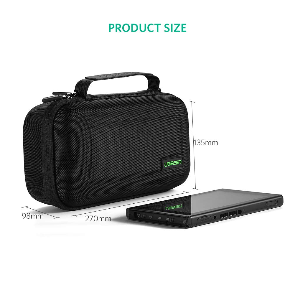 UGREEN Custodia Rigida per Nintendo Switch Borsa in EVA Antiurto con Maniglia per 1 Console, 2 Joy-Con (L e R), 10 Cartucce di Giochi, Adattatore di Alimentazione e Altri Accessori Digitali, etc.