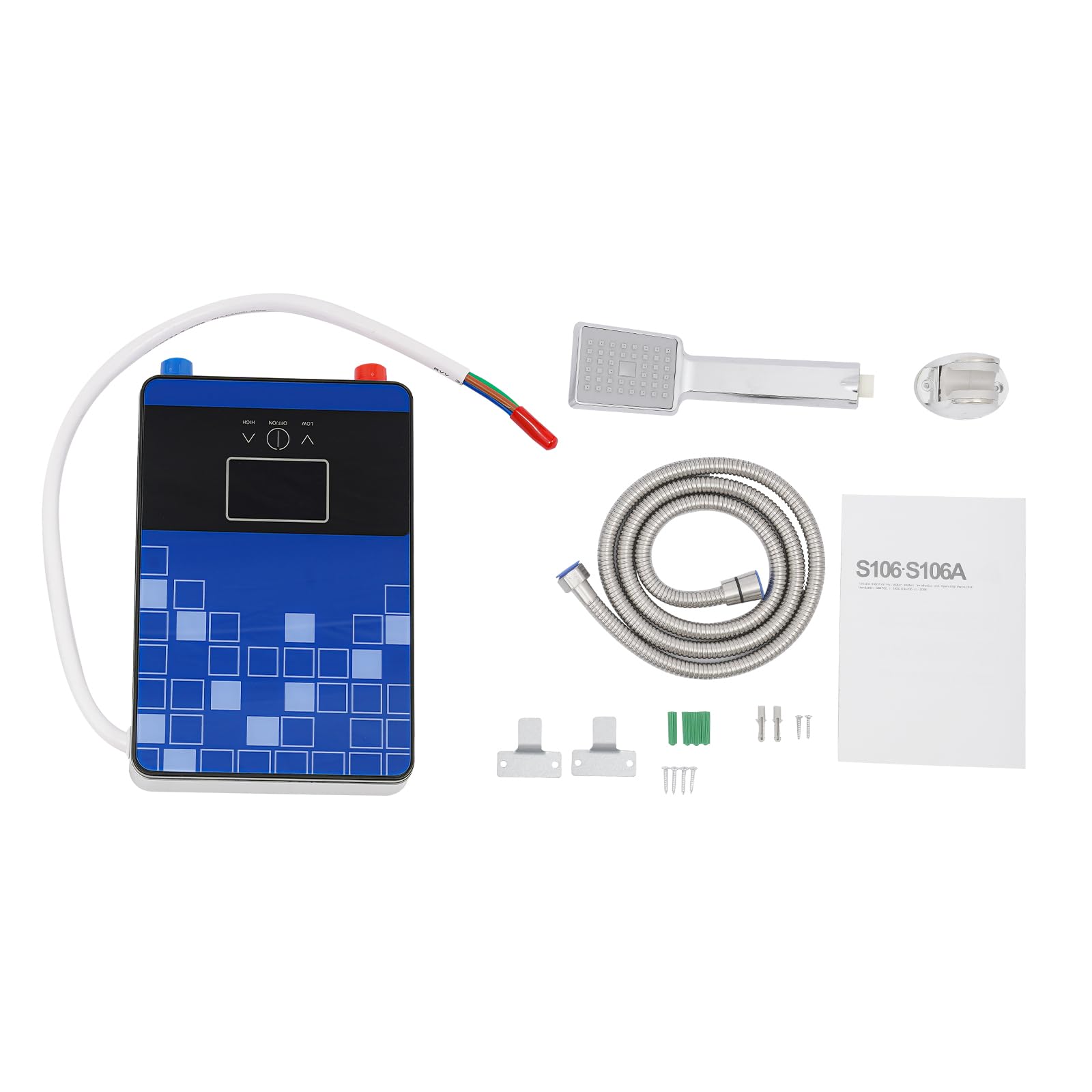 6500 W, scaldabagno elettrico 220 V, doccia digitale 30-55 °C, riscaldamento istantaneo, senza serbatoio, temperatura costante