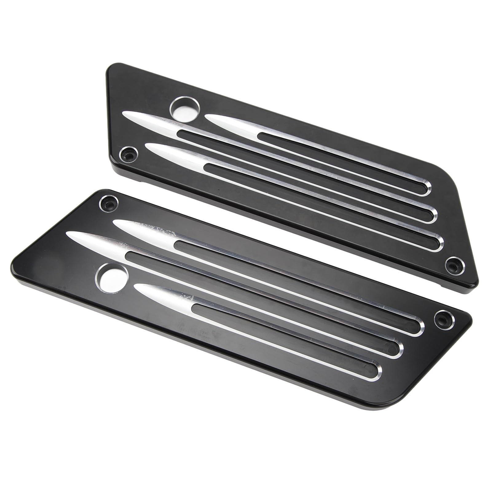 Yosoo Health Gear 2 Pezzi Coperture Chiusura Borsa Laterale ABS Metallo Copertura Cerniera Borsa Laterale Sostituzione Diretta Piastre Cerniera Coperchio Esterno per Touring Electra Glide Road Dal