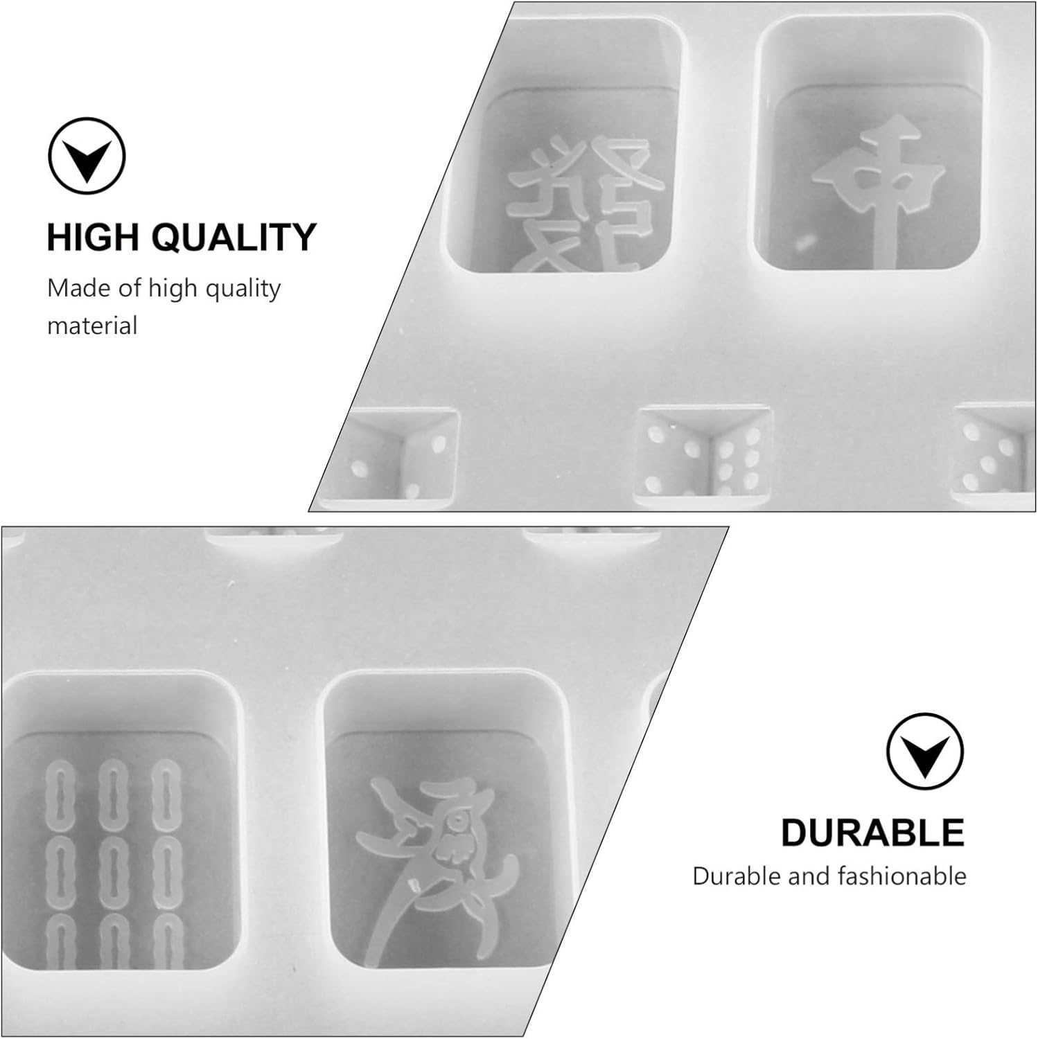 EXCEART Mahjong and Dice Silicone Molds Set 2Pcs Epoxy Resin Casting Molds for DIY Jewelry Making Pendants Craft Accessories 11.02X5.70X0.62In Smooth Demolding Surface