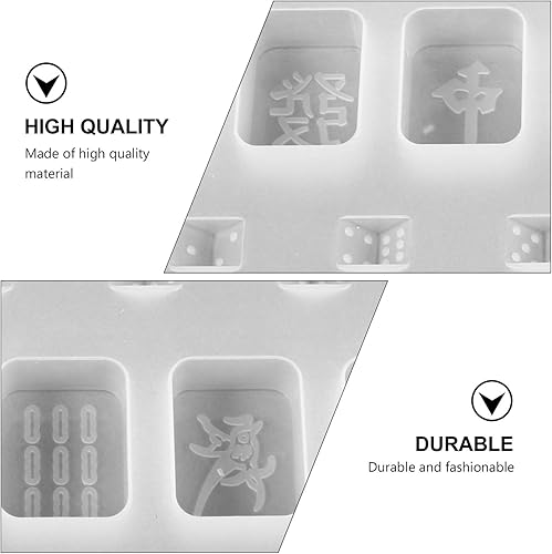 Miniatura 4 de EXCEART 2 moldes creativos de resina epoxi Mahjong y dados de resina de silicona para proyectos de manualidades