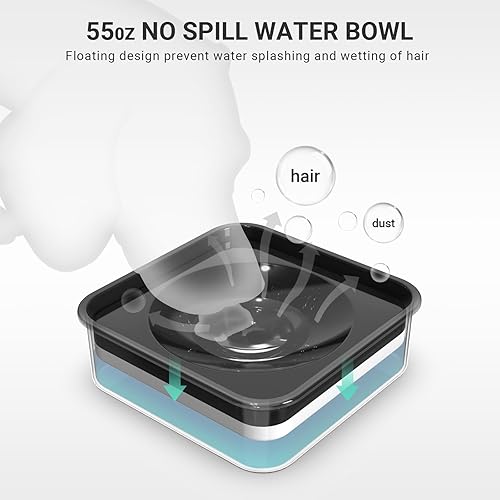 Miniatura 4 de Cuencos elevados para perros, 2 en 1 con comedero lento elevado para perros, con antiderrames, antideslizante, sin sacudidas, cuenco de agua de 4