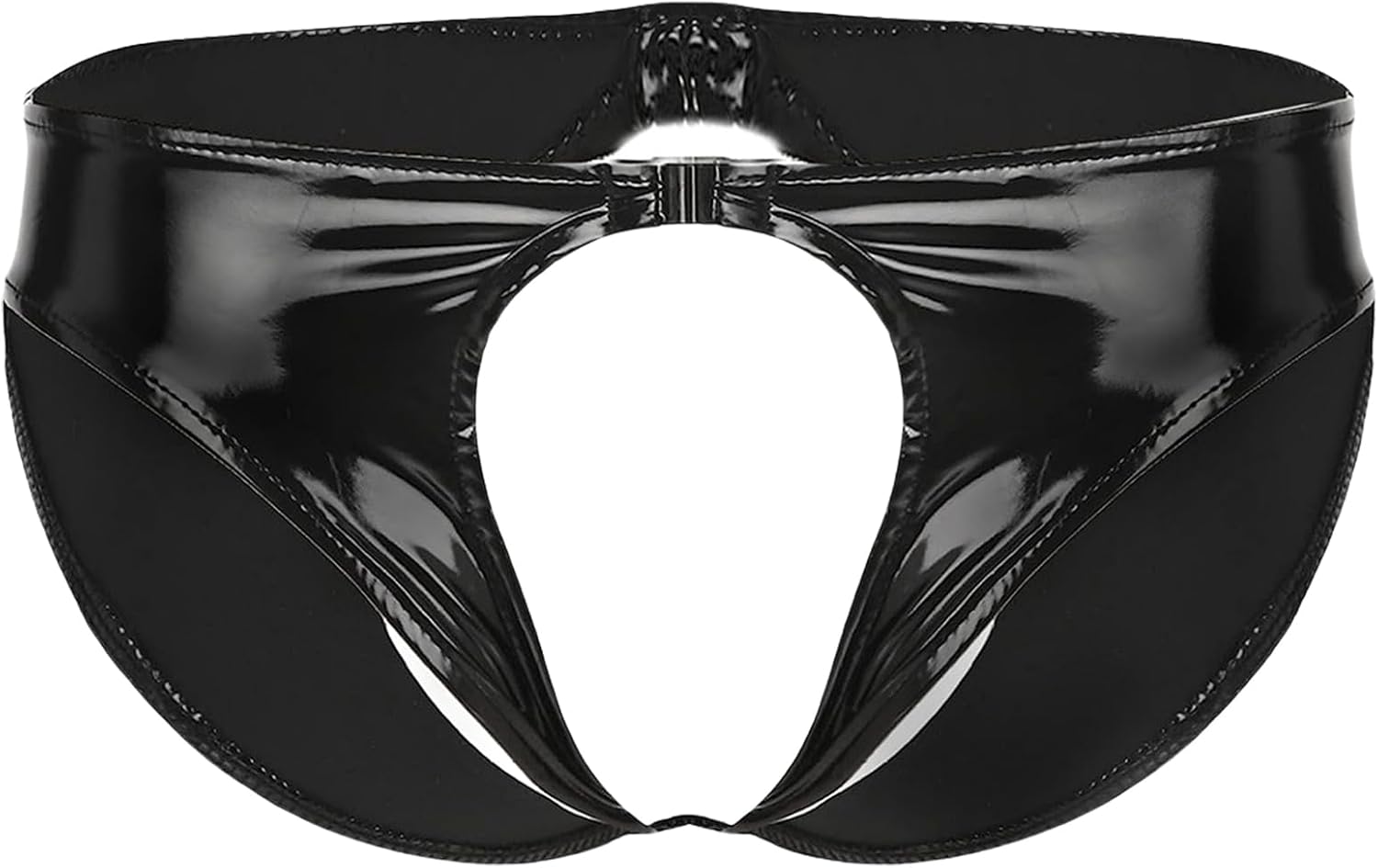 FEOYA Men's Jockstrap Faux Leather Thong Briefs G-String Low Rise Pouch Briefs Bulge Butt Flaunting Underwear