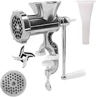 Moedor de Carne Manivela Manual N10 Maquina De Moer Profissional para fazer Carne Moida Linguiça e Hamburguer Portatil com Prensa