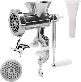 Moedor de Carne Manivela Manual N10 Maquina De Moer Profissional para fazer Carne Moida Linguiça e Hamburguer Portatil com Prensa