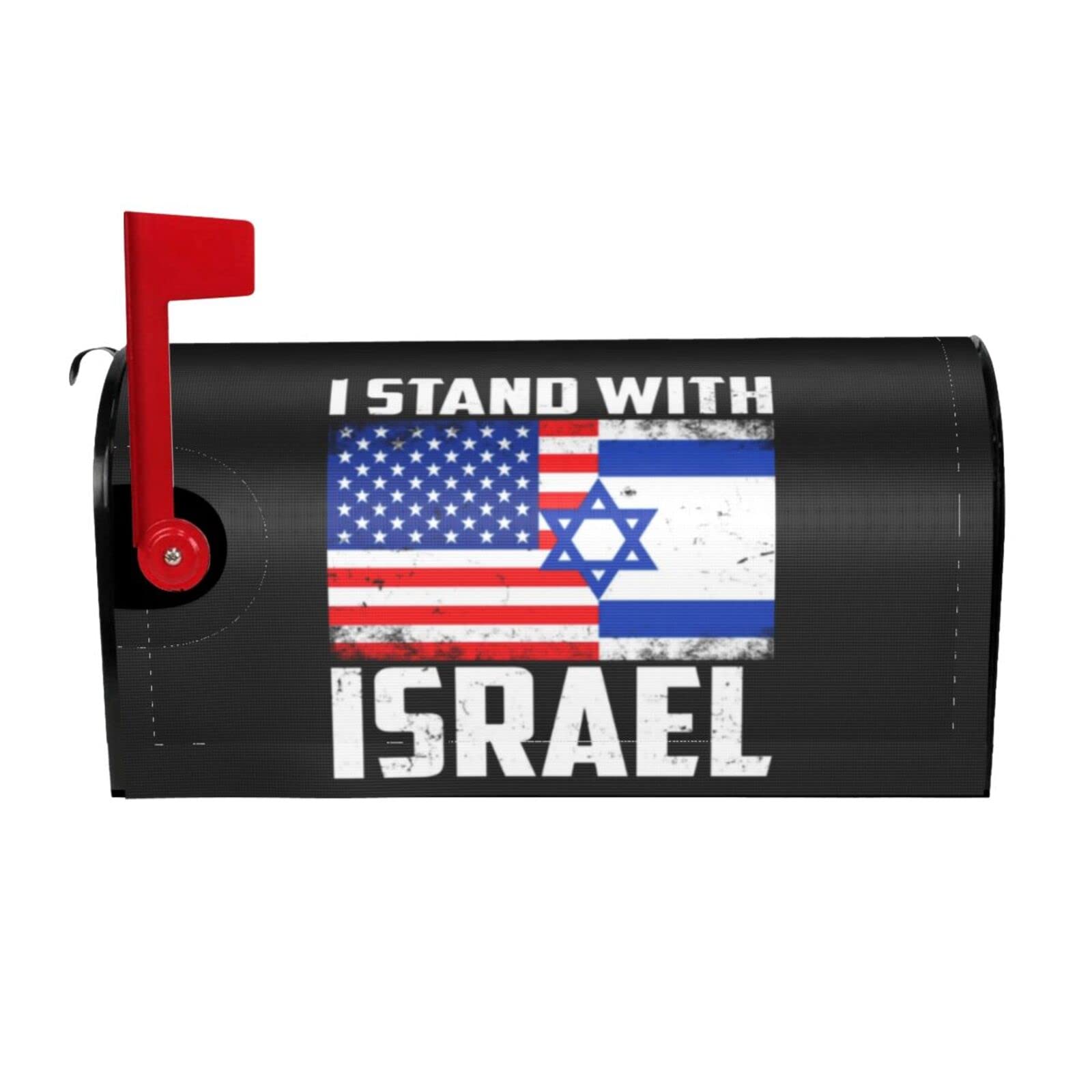 Qauirfe I Stand with Israel USA American Flag Israel Flag Mailbox Cover 18