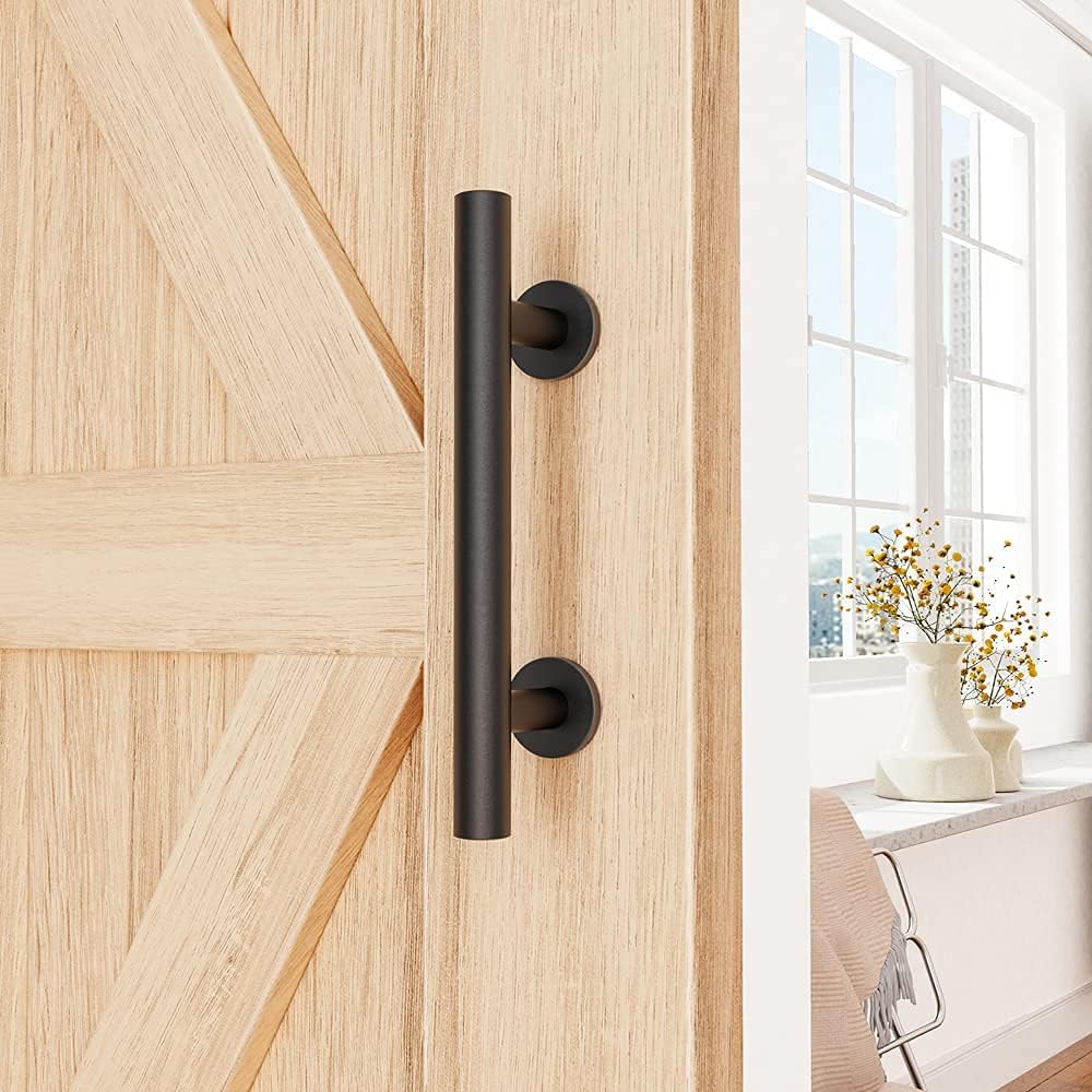 ZEKOO 12'' Sliding Barn Door Handle Hardware TwoSide