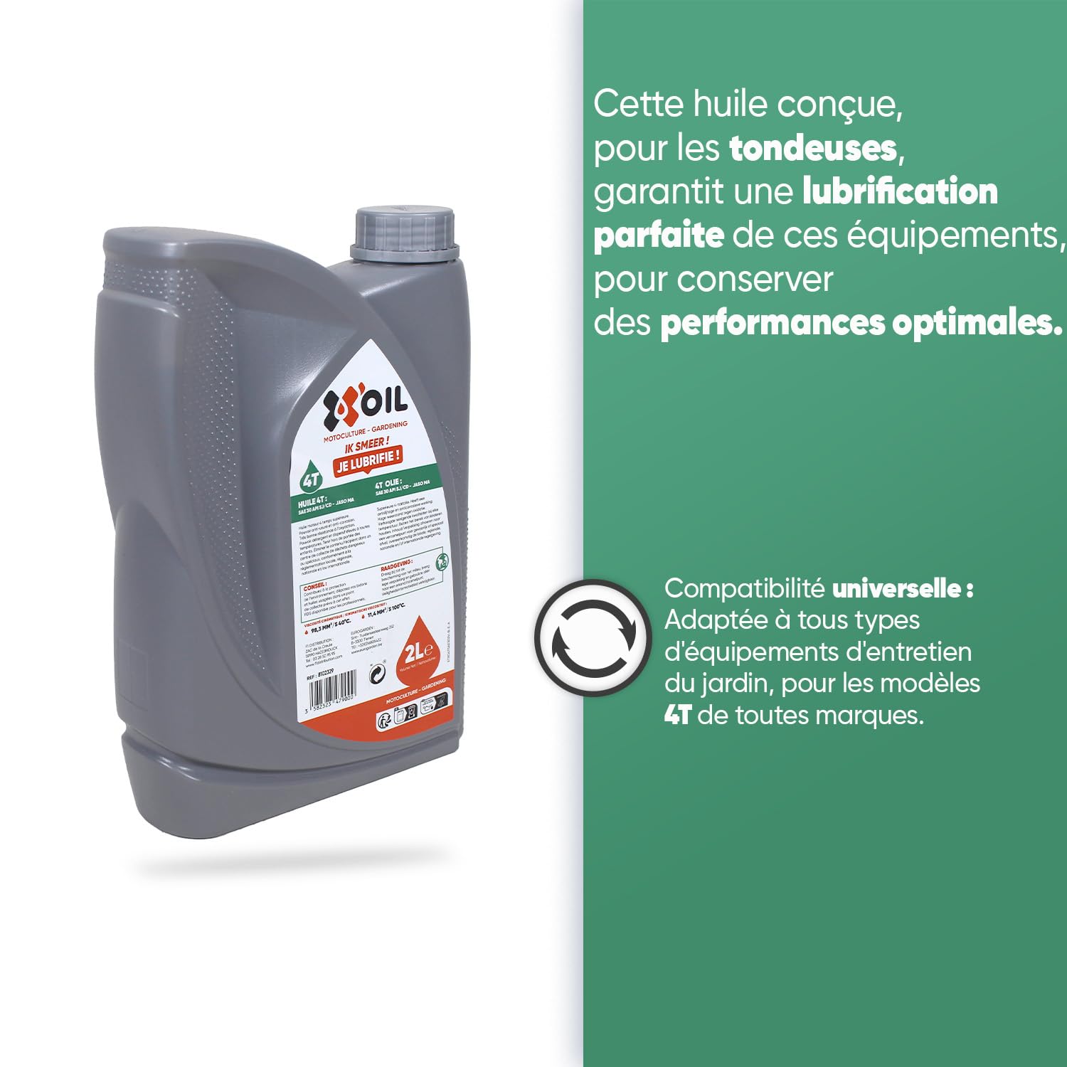 X'OIL - Huile 4T - SAE 30 API SJ/CD JASO MA - 2 Litres (L'emballage de l'article peut varier), Marron