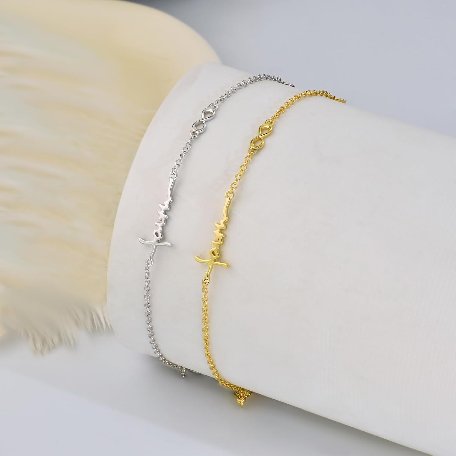 Cross Bracelet 14K Gold Plated Faith Cross Bracelet Christian Religious Jewelry Gifts for Women Mom Wife Birthday - Image 3