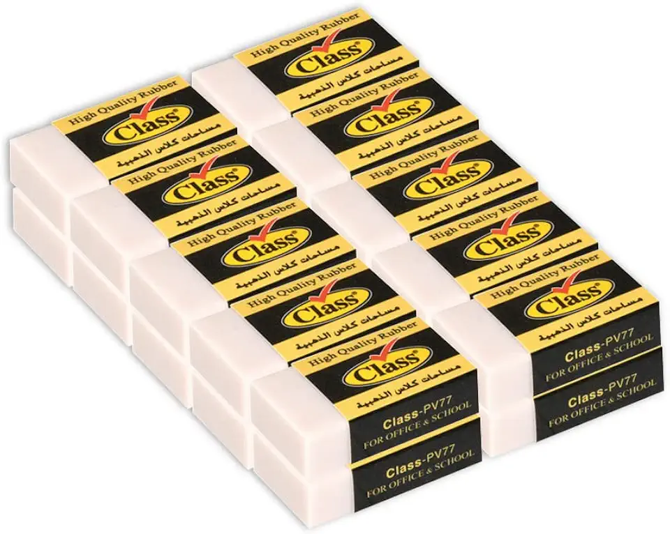 20-Piece Plastic Eraser White