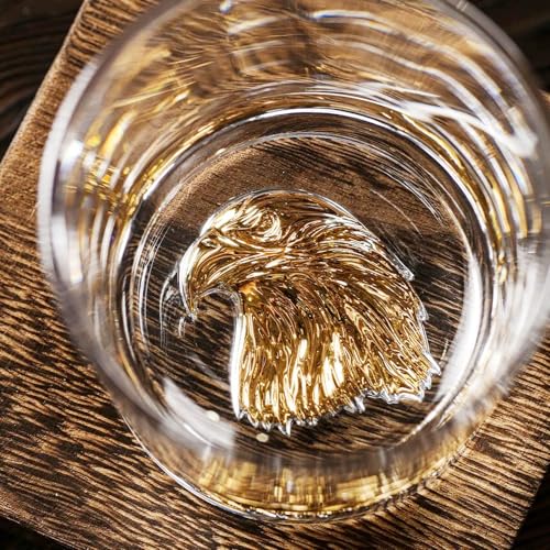 Image of Melbify Gold Eagle Whiskey Glass Gift Set | 1 pcs Set | 300 ml | Ultra-Premium | Gold-Bottomed | Imported | Luxurious | Ideal for Wedding Gifts, Anniversary, VIP and Corporate Gifts