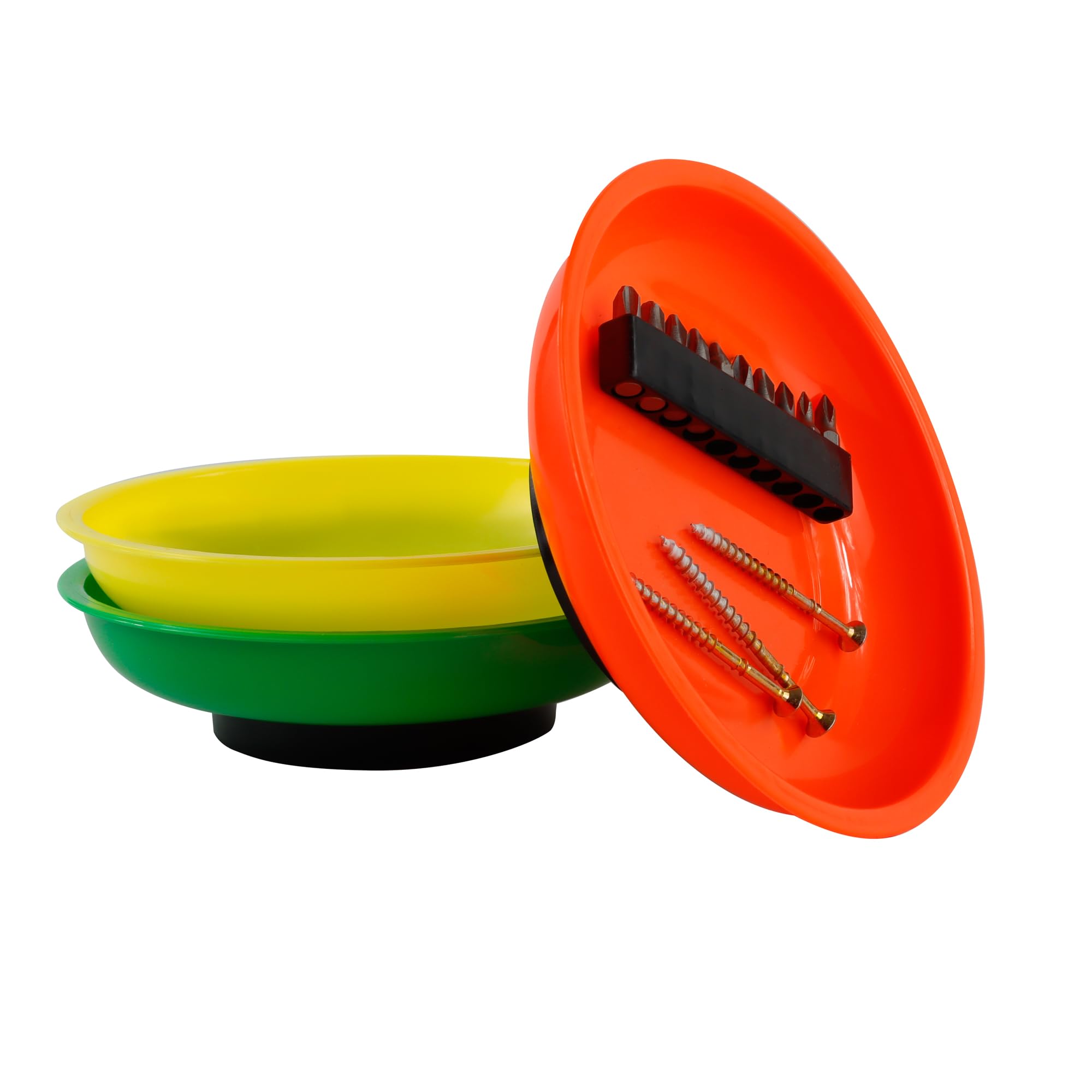 Streetwize Accessories Multicoloured Streetwize - High-Visibility Magnetic Parts Trays (3-Pack) – Durable Abs Plastic With Strong Magnetic Base, 150Mm Diameter, Magnetic Tray For Screws, Nuts, Bolts Swmpt