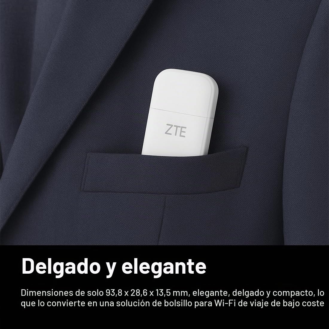 ZTE Dongle USB MF833, CAT4/4G, Desbloqueado de bajo Costo, para Viajes, Wi-Fi de Negocios, Streaming, Juegos, navegación, Compatible con configuración de múltiples Bandas, 2 años de