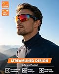 Mingtawn Lunettes intelligentes avec 4K HD Caméra anti-Shake & 3D Haut-parleurs stéréo polarisés UV400 Lunettes de soleil de sport Bluetooth AI Verres pour la vidéo extérieure, Photos & Musique HiFi Caméra d'action audio (Dark)