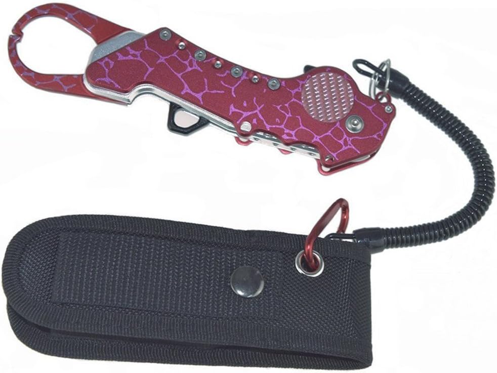TOPIND Pattern Control Fish CNC Aviation Aluminum Folding Folder Fish Fishing Tackle Tool Gripper with lanyard Space aluminum 190mm