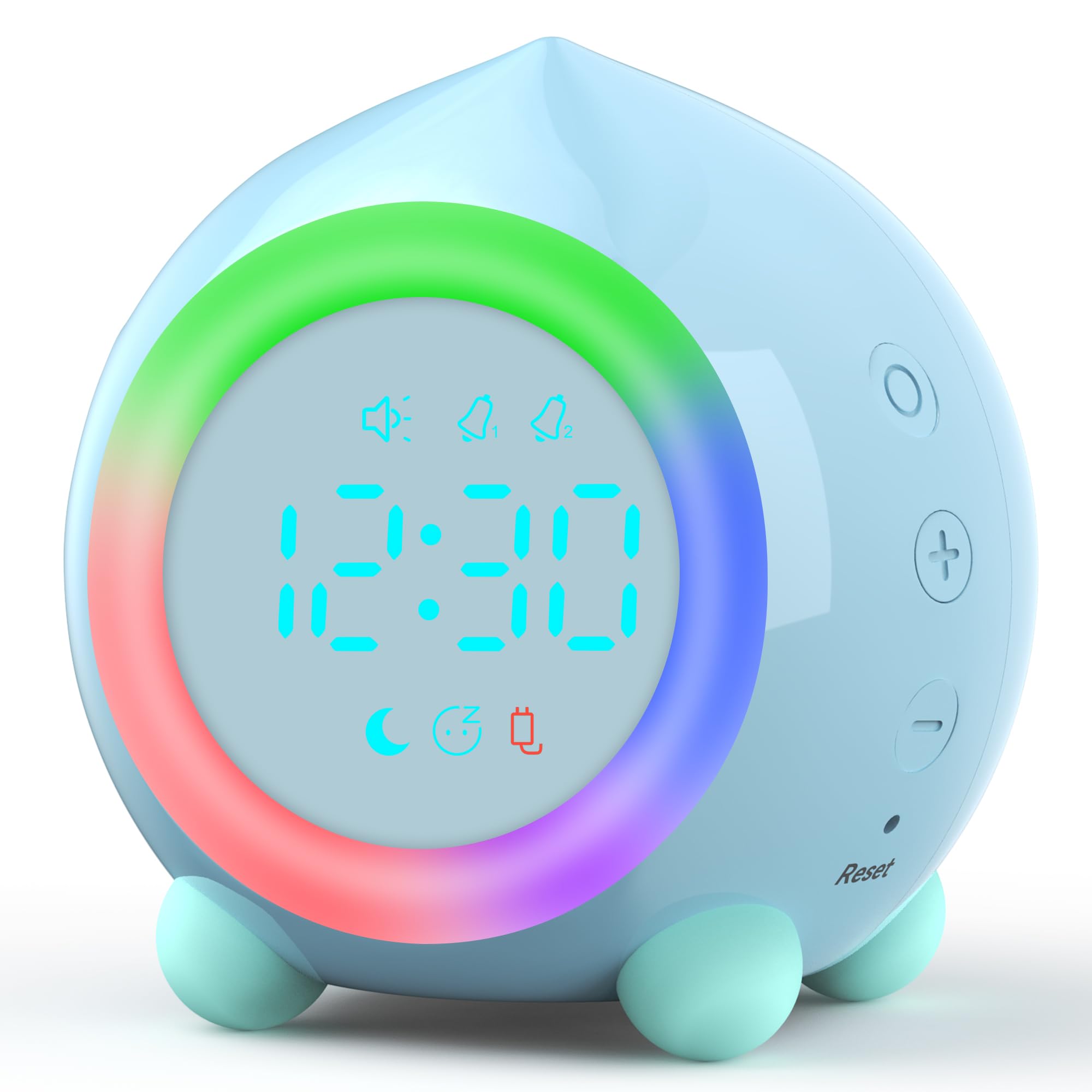 Edillas Réveil Enfant Digital Football Pêche Veilleuse Double Alarme Snooze 6 Sonneries