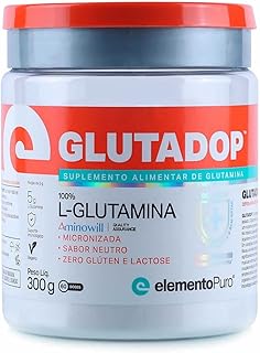 Imunodop - Glutamina - Natural - Pote 300G, Elemento Puro, Multicolorido