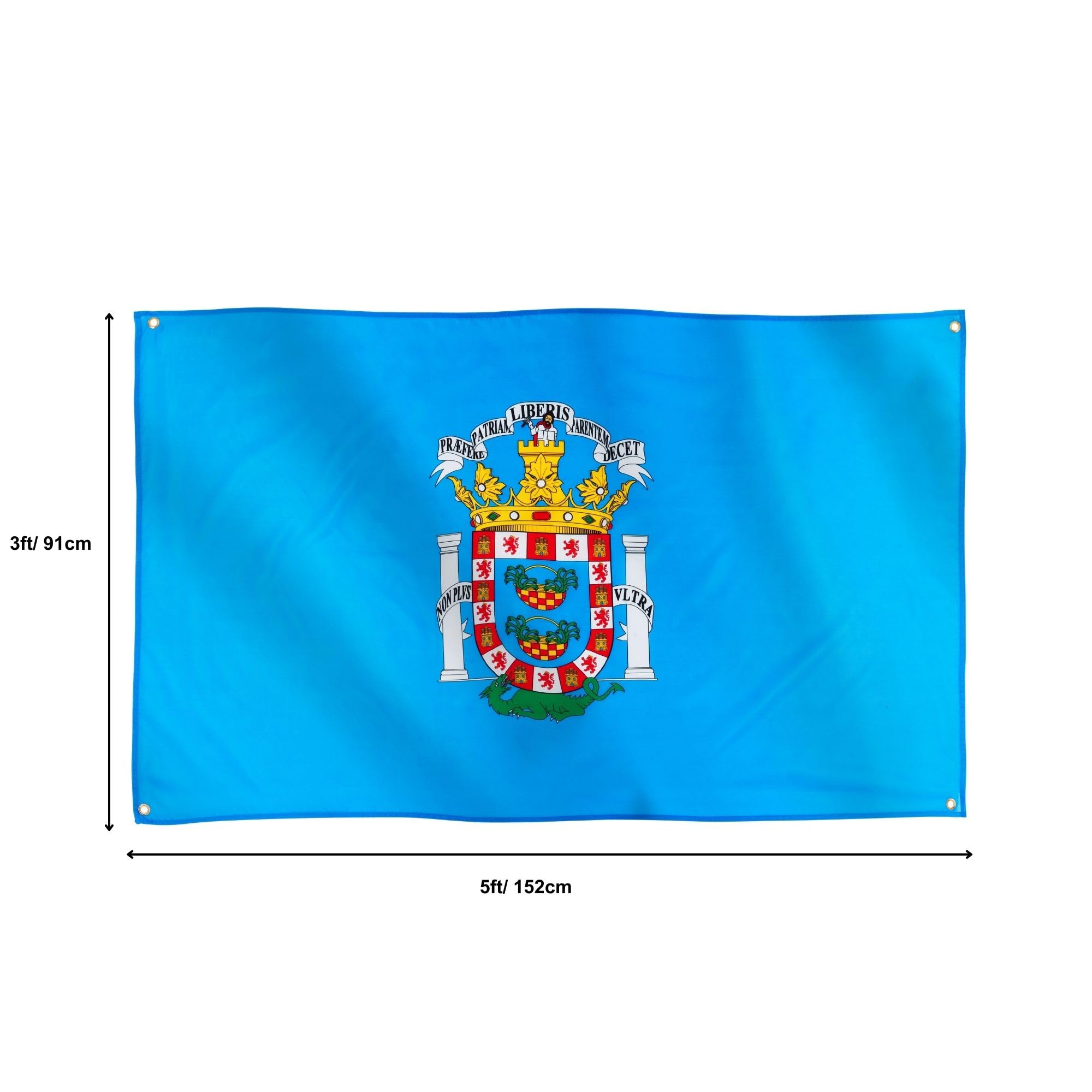 Runesol Melilla Flag, 91x152cm, 3ft x 5ft, 4 Grommets, Eyelet In Every Corner, Rusadir, Melilha, Premium Flags, Inside - Image 2