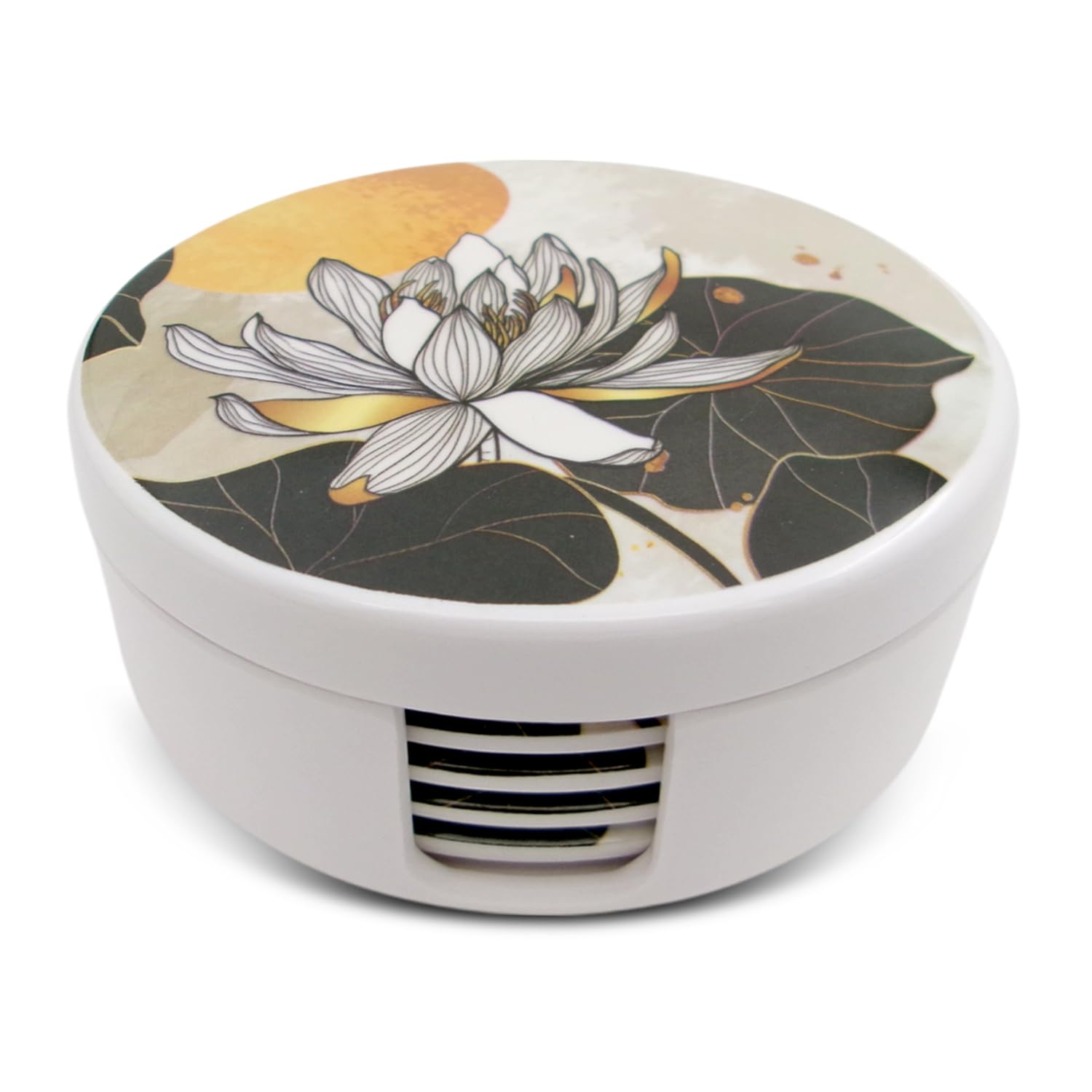 SUPERWARE | Food Grade Melamine | Coaster Set – Sun Room on White (8 Pcs.) | Serveware, Tableware, Stain Free, Glazed Finish-image-24