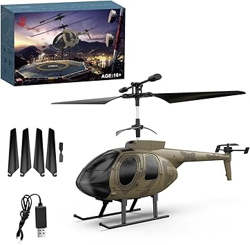 RC Helicopter with Camera, MD500 2.4G 4CH 6-axis Gyroscope Remote Control Helicopter Outdoor, RC Aircraft Model with Controller RTF Version