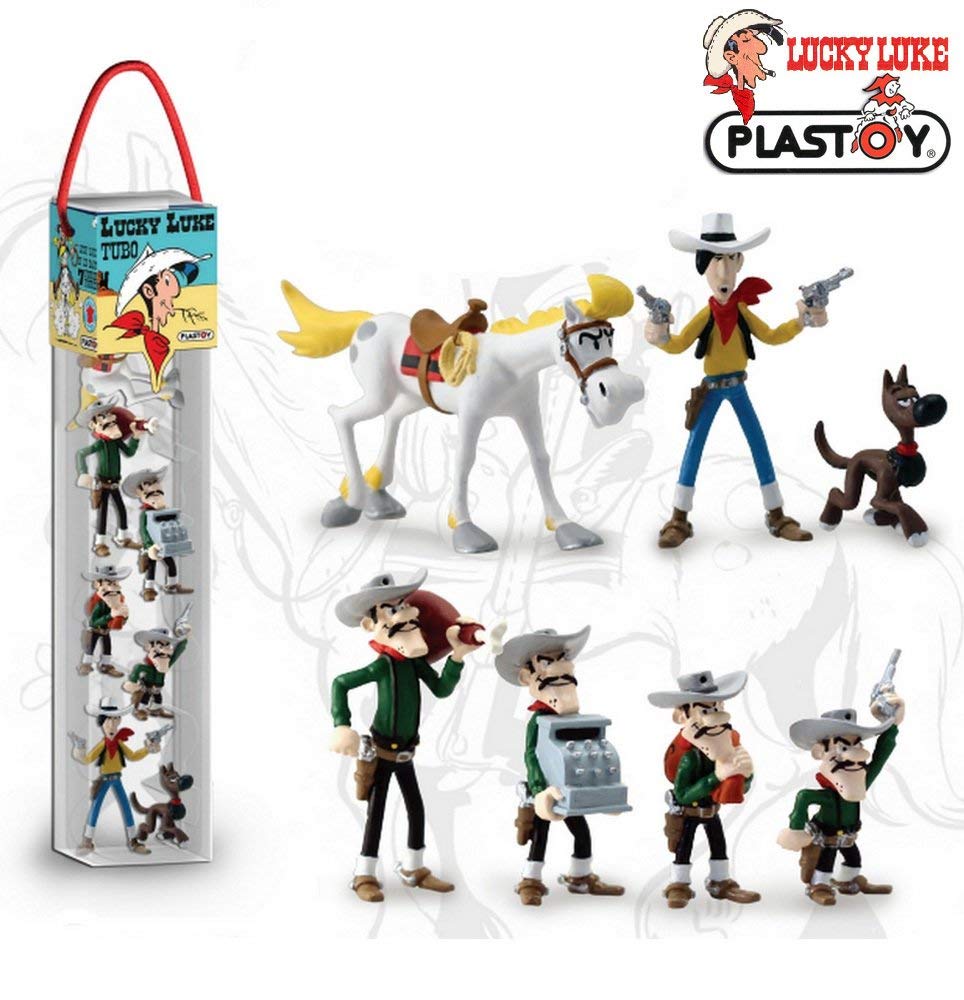 Plastoy SAS PLA70387 Lucky Luke: Tube Lucky Luke, 7 Figures