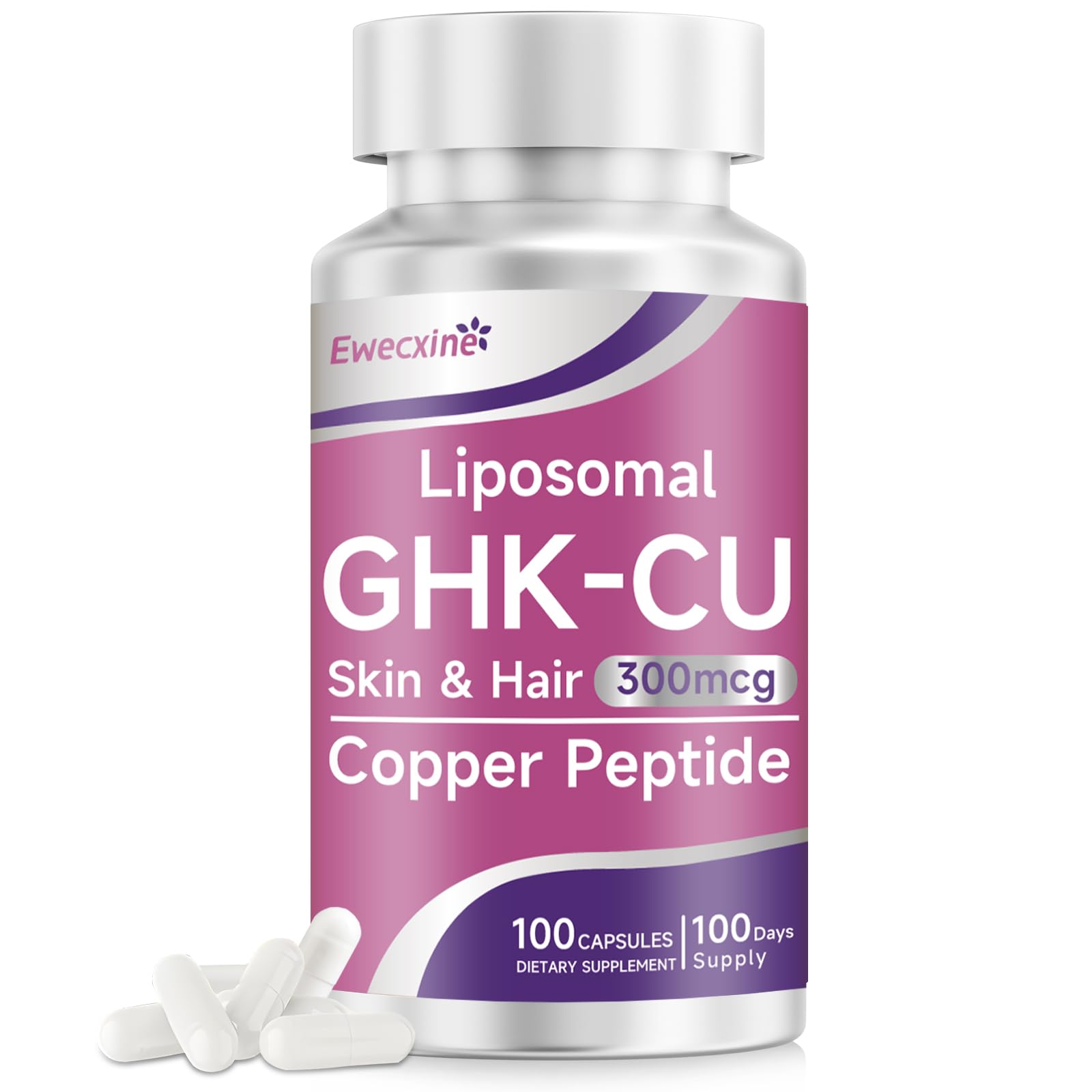 ghk-cu peptide prescription GHK-Cu Copper Peptide Supplement, 300 mcg per Serving, Liposomal Formula,  120 Ve main image 1