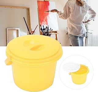 Tina para Lavar Pinceles, Material Plástico 16 Paletas de Colores Vaso para Limpiar Pinceles para Piezas de Pintura para Arte Hecho a Mano para Suministros de Arte(YJ004 cubo multifuncional amarillo)