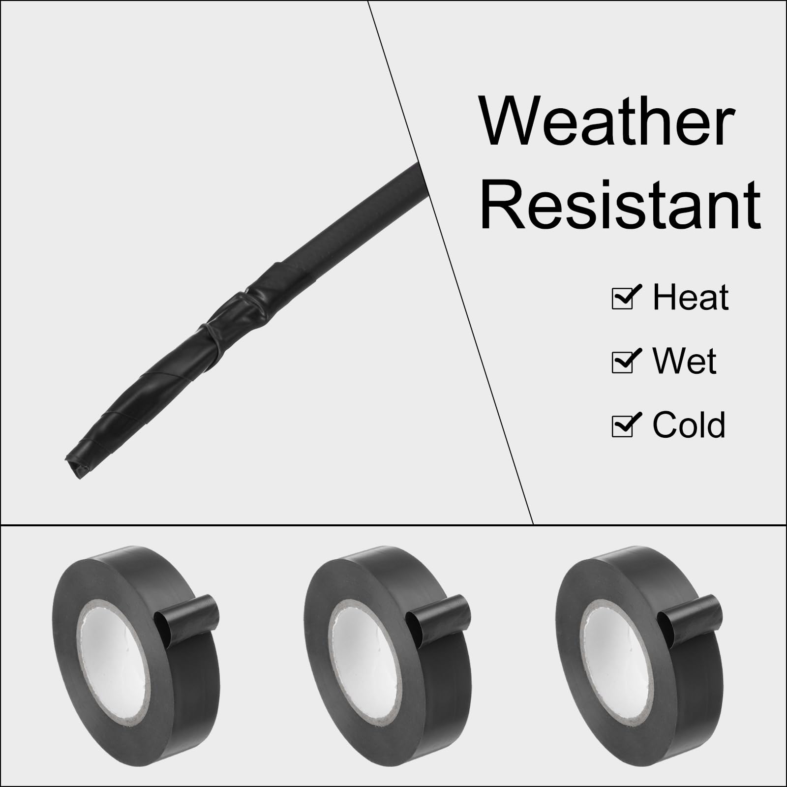 QUARKZMAN Nastro Elettrico, x Ft Impermeabile Forte Adesivo Gomma Adesivo PVC Ritardante Di Fiamma Nastro Isolante, Utilizzo A Non Più Di 600V, Nero/Bianco, 6Pezzi.